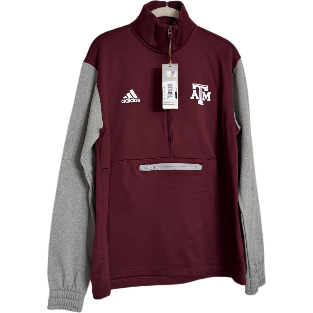 Texas A&M Aggies University adidas Sweatshirt Men's Marron Wine New Size M NEW